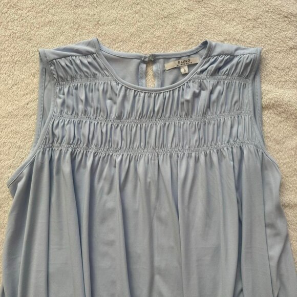 alfred sung blue ruched top - Picture 3 of 6